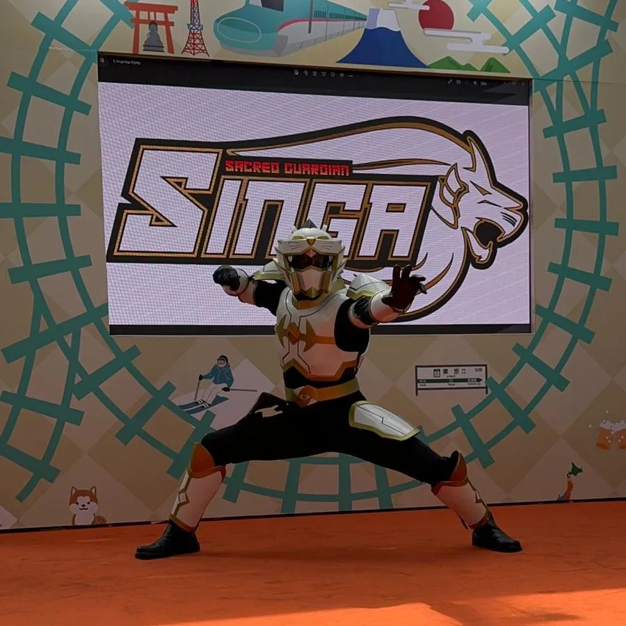 Sacred Guardian Singa Takes the Stage at Japan Rail Cafe Fair 2023